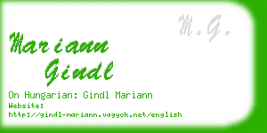 mariann gindl business card